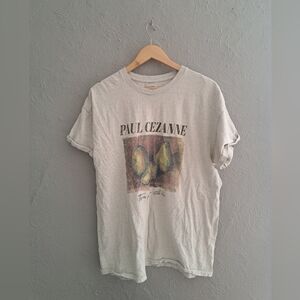 Anthropologie Paul Cezanne Graphic Tee — Cream with Green & Yellow Print